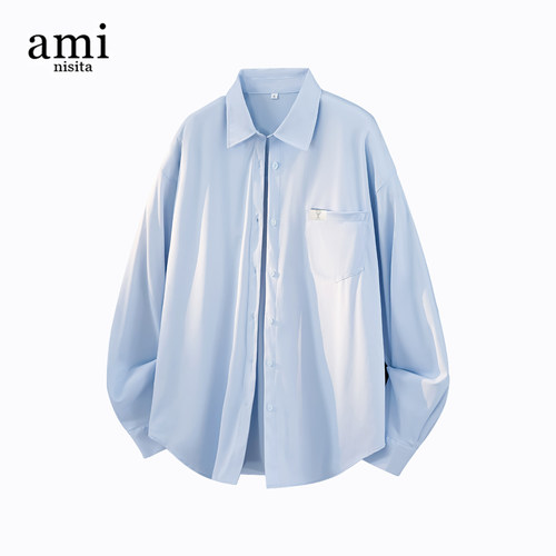 AMI防晒衬衫纯色百搭外套