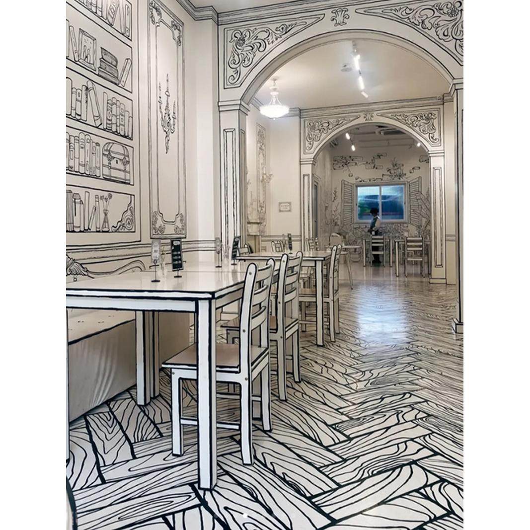 Pvc地板胶二维地板装饰咖啡厅奶茶店条纹地板皮革加厚,家装主材,PVC地板,淘宝优惠券,粉丝福利购,淘宝优惠卷