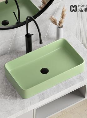 红色台上盆陶瓷家用卫生间洗手池洗手盆洗脸盆长方形洗漱洗面盆台