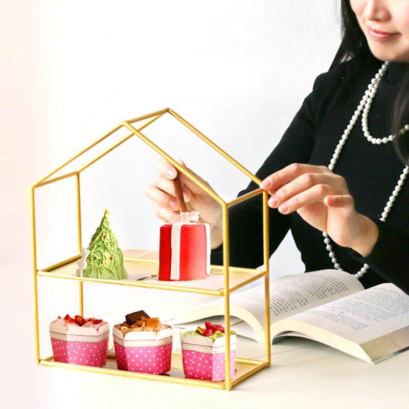 欧式创意粉色甜品台展示架子金色双层茶歇冷餐蛋糕托盘点心架摆件,餐饮具,果盆/果盘/果篮,淘宝优惠券,粉丝福利购,淘宝优惠卷