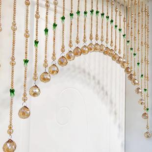 定做玻璃葫芦门帘装饰水晶珠帘客厅隔断挂帘卧室卫生间门帘免打孔