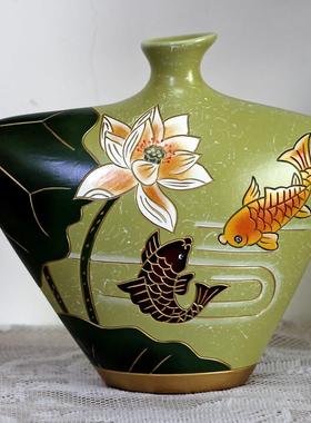 酒柜装饰品摆件中国风博古架隔断餐柜茶几摆设手工陶瓷花瓶艺术品