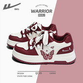 子保暖休闲鞋 回力冬季 潮 2025新款 学生百搭厚底板鞋 酒红加绒鞋 女款