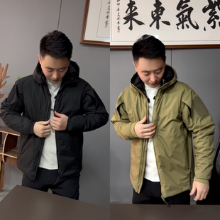 冬季新款男士轻奢高级感户外风连帽棉服夹克舒适保暖商务保暖外套