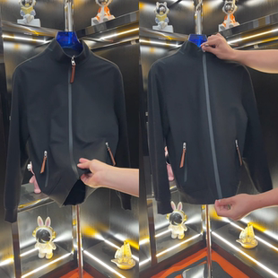 冬季新款男士轻奢商务简约气质男士高级感立领款加绒保暖夹克外套