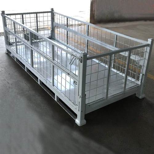 大型金属周转框仓储设备厂家直供折叠金属网箱现货供应可堆垛