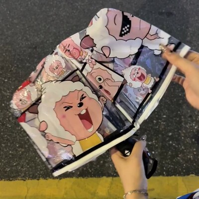 懒洋洋雨伞加大加厚加固儿童透明伞自动学生上学专用小巧便携女生