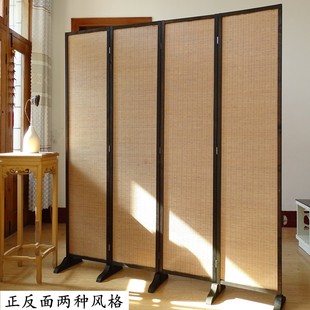 现代室内客厅茶室简约遮挡 屏风隔断入户玄关实木竹子复古屏障中式