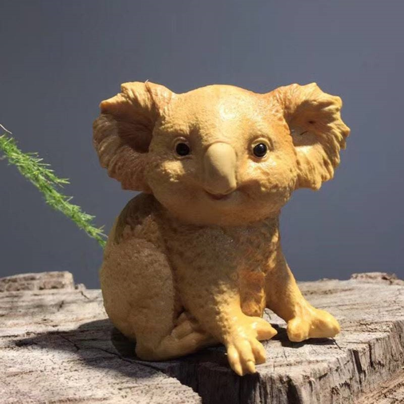 小叶黄杨木树袋熊（考拉） 家居摆饰摆件手把件 居家客厅装饰