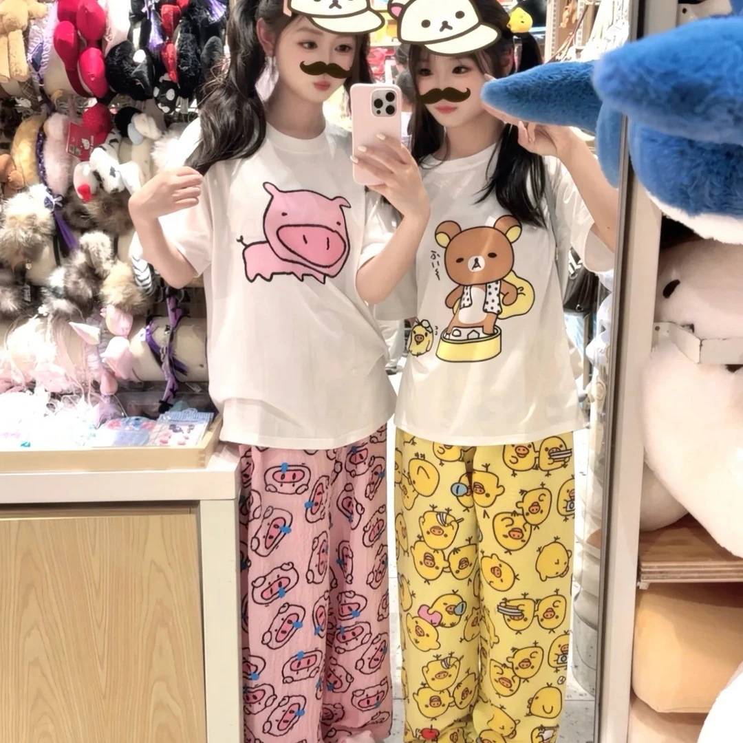 轻松熊夏季休闲睡衣KT睡裤可爱