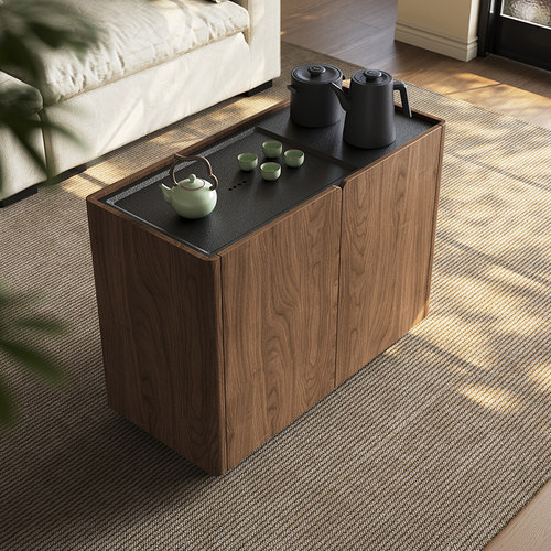 昂冠中古风阳台小户型茶桌简约家用茶水柜功夫茶几移动泡茶台茶车