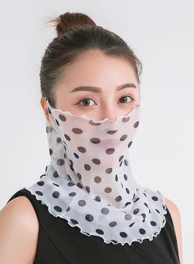 金丝挂耳围脖女春天夏季多功能百变小丝巾网纱口罩面纱防晒围巾潮