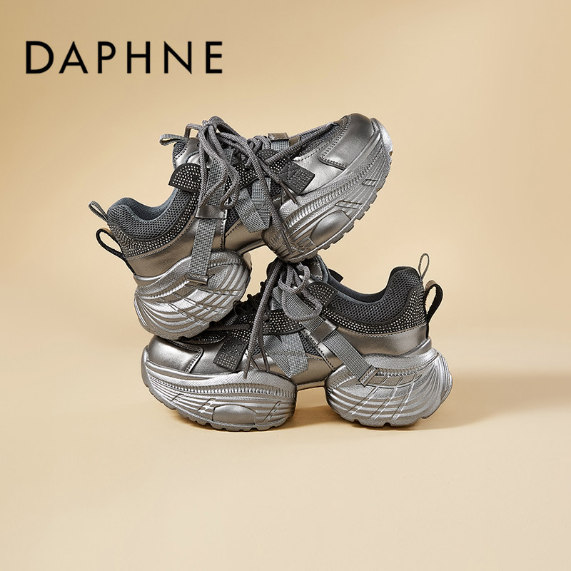 达芙妮休闲老爹鞋女时尚运动网轻底松糕底圆头系带2026新款休闲鞋,女鞋,网面鞋,淘宝优惠券,粉丝福利购,淘宝优惠卷