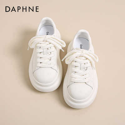 达芙妮正品厚底增高小白鞋女秋款
