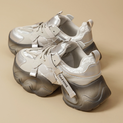 达芙妮厚底老爹鞋女增高运动松糕