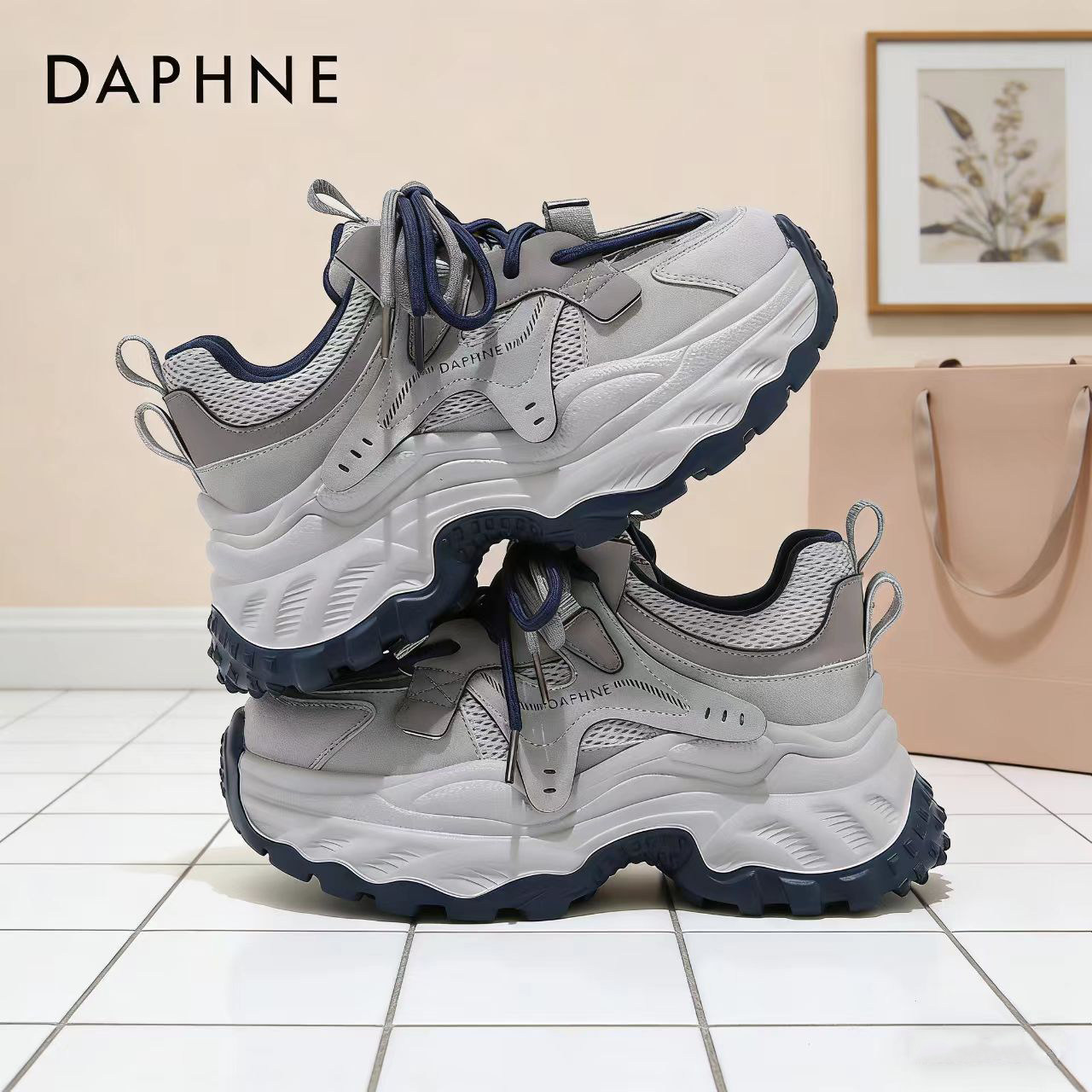 达芙妮秋冬季老爹鞋女鞋2026新款秋季厚底百搭增高休闲运动透气鞋,女鞋,深口单鞋,淘宝优惠券,粉丝福利购,淘宝优惠卷