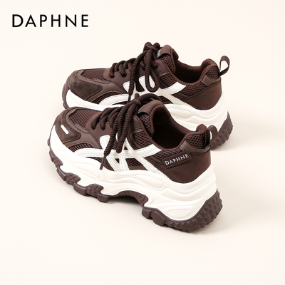 达芙妮老爹鞋棕色增高秋冬必穿款