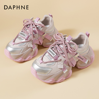 达芙妮老爹鞋厚底增高春秋系带