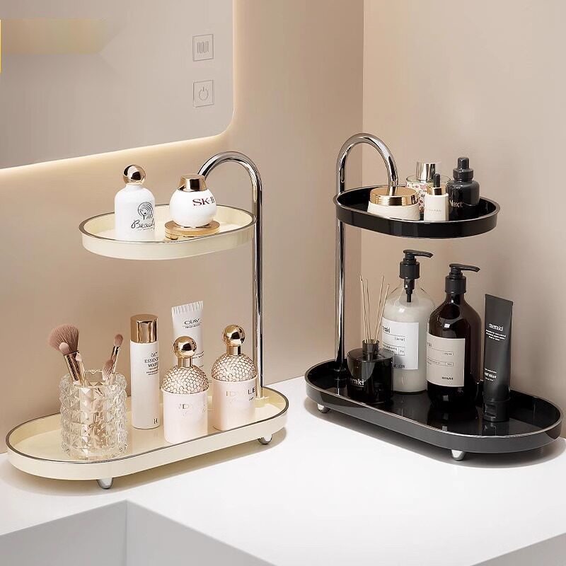 化妆品置物架梳妆台护肤品口红香水整理收纳盒桌面玄关架子高级感