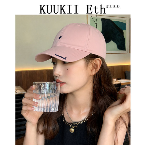 KUKI&ETH棒球帽女简约字母韩版百搭鸭舌帽男街头出游情侣遮阳帽