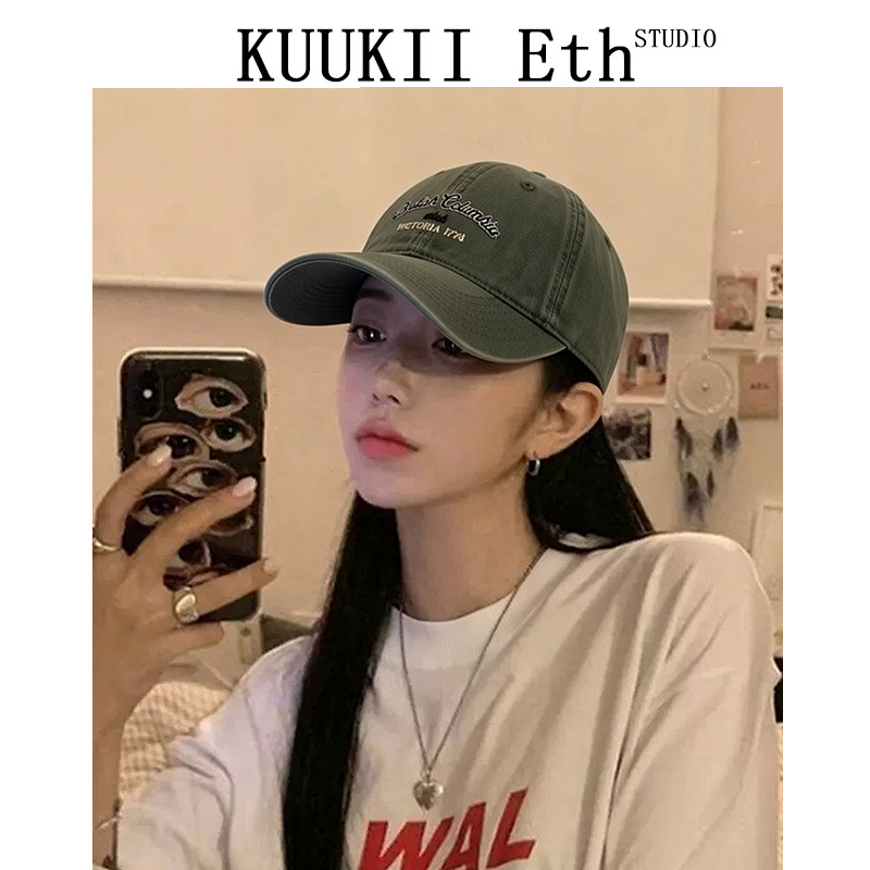 KUKI&ETH韩版大头围帽子女宽帽檐显脸小棒球帽遮高颧骨遮阳鸭舌帽