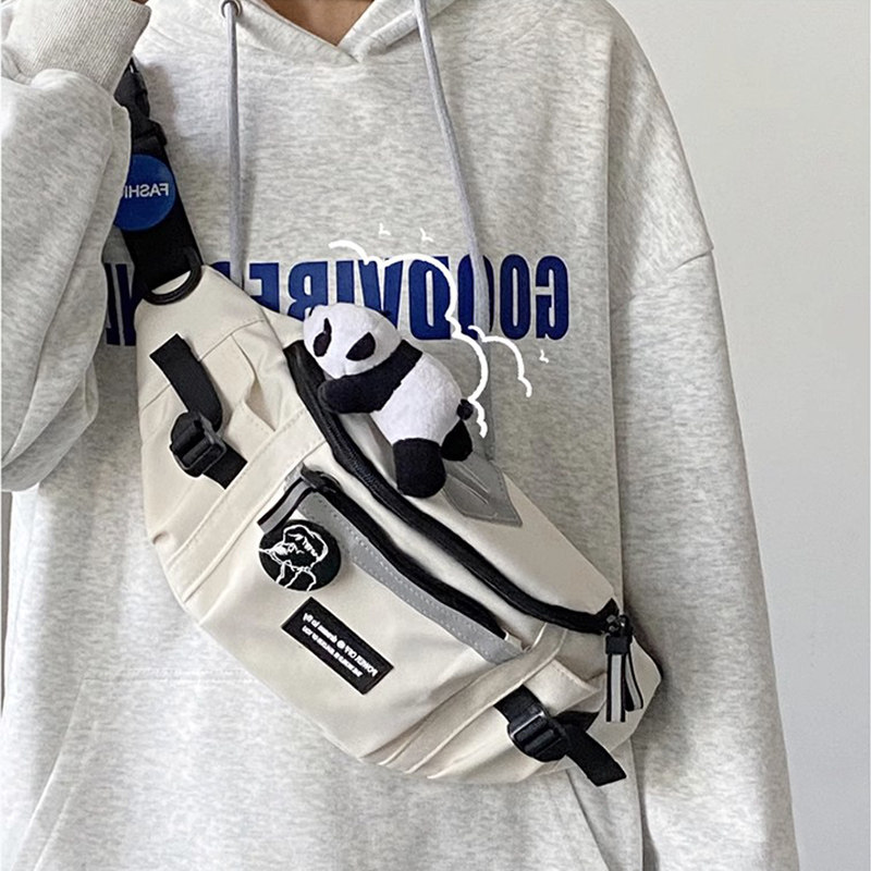 thumbnail for Men's crossbody bag, backpack, single shoulder bag, waist bag, Japanese workwear, sportswear, new casual cycling chest bag, men's bag