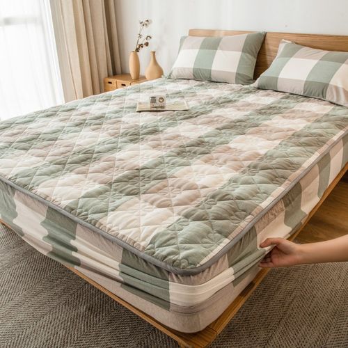 优选安睡兔A类水洗棉夹棉加厚床笠抗菌防尘彩色条纹全包围床垫保