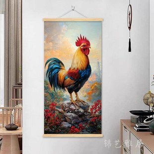 优选大公鸡挂画 画雄鸡金鸡报晓装饰画 画新中式入户玄关画 画喜