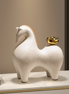 优选马上有钱摆件新中式客厅办公室装饰品招财开业乔迁新居礼物高