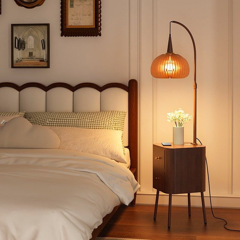 优选法式中古床头柜子主卧室小型边几创意轻奢极窄床边柜灯收纳置