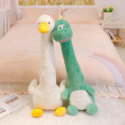 优选恐龙抱枕玩偶公仔儿童睡觉安抚可爱床上睡觉夹腿大白鹅长条枕