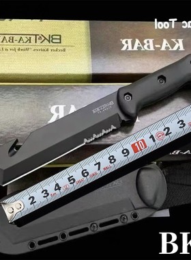 卡巴BK3户外刀直刀防身随身刀野外便携露营垂钓锋利水果刀野营刀