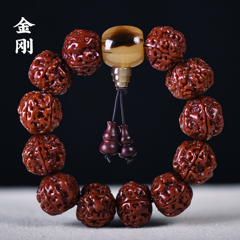 尼泊尔大金刚菩提手串机刷玉化配