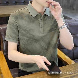 男士 t恤夏季 polo衫 短袖 衣服 2025年新款 潮牌冰丝潮牌翻领青年男装
