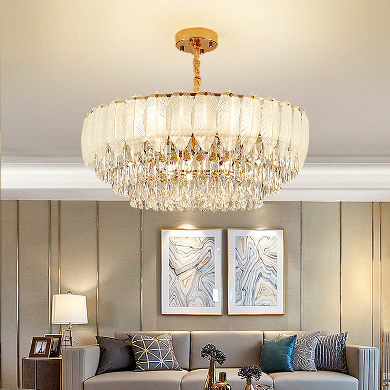 新款欧式水晶吊灯客厅灯轻奢华大气简约现代美式餐厅卧室简欧灯具