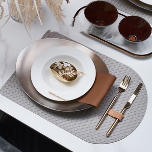 工厂直供现代简约轻奢北欧样板间餐具套装 餐桌摆台样板房餐盘 软装