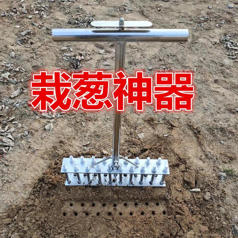 双排栽葱插葱神器葱叉子扎眼打孔神器大葱寒葱洋葱种菜移栽移苗器