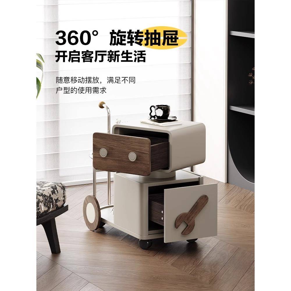 需定制2025新经典推车客厅移动咖啡桌创意沙发边桌多功能小公寓创