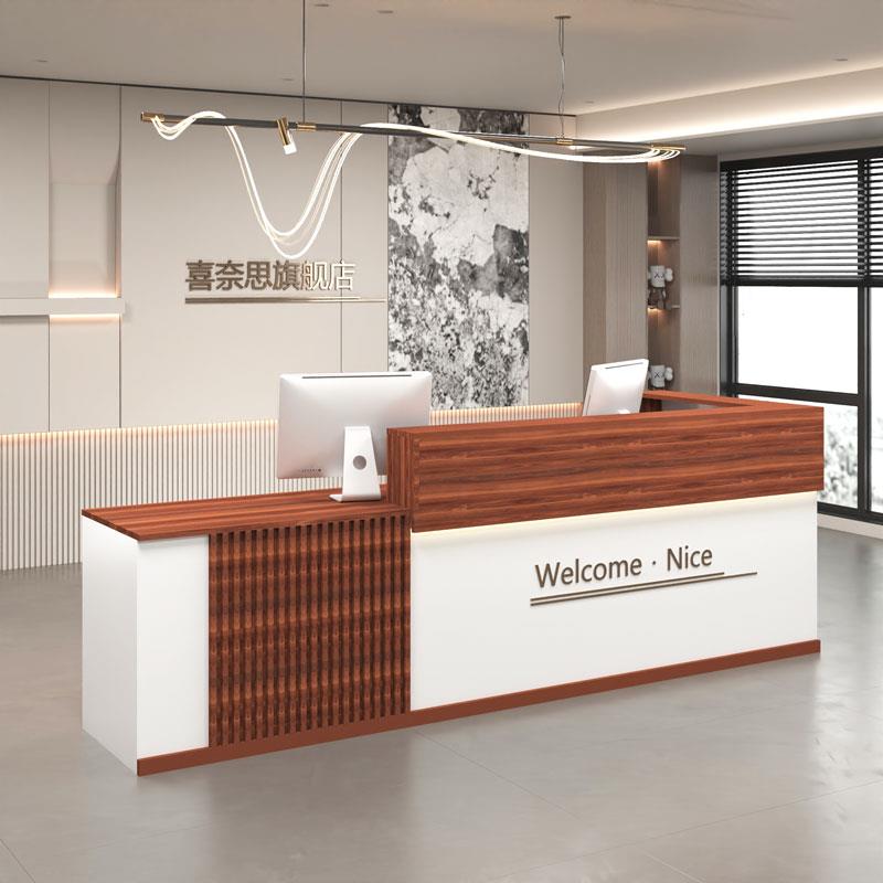 需定制转角吧台收银台新中式柜台服装店简约现代办公桌公司前台接