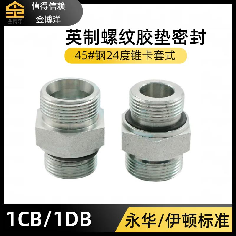 液压24度锥卡套式过渡接头英制ED密封1CB-WD轻型
