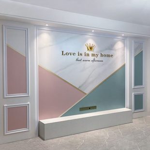 轻奢风几何线条电视背景墙壁纸客厅卧室装 2023新款 饰影视墙布壁画