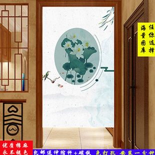 门帘夏季 中式 流苏家用帘子隔断帘厨房遮挡免打孔玄关厕所布帘
