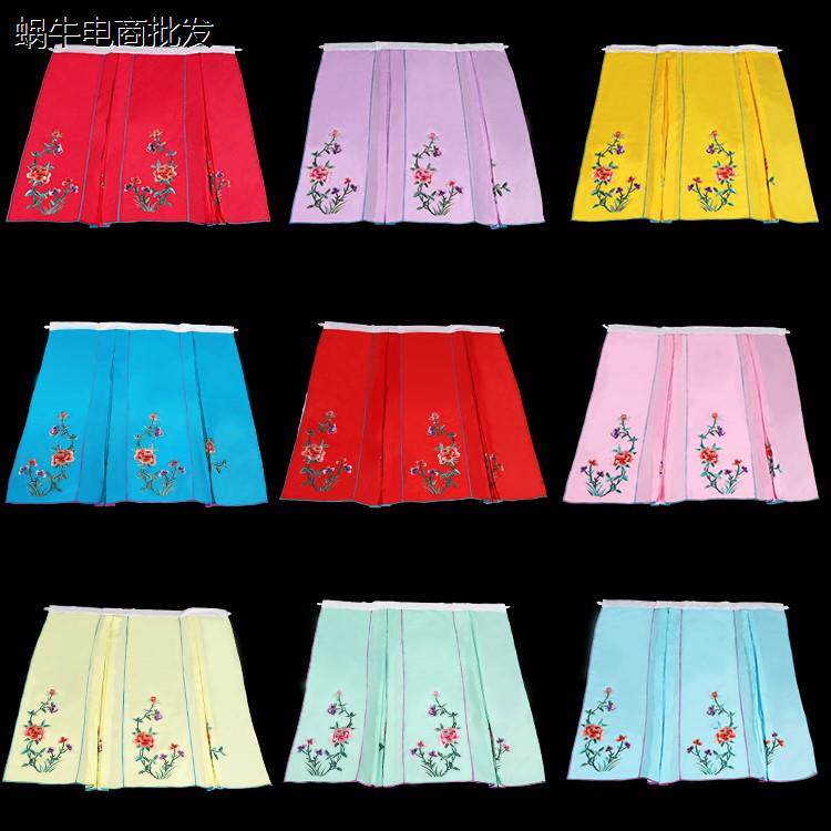 戏曲舞台演出服装 京豫剧绣花裙子花旦小姐百褶腰包 白马面大褶裙