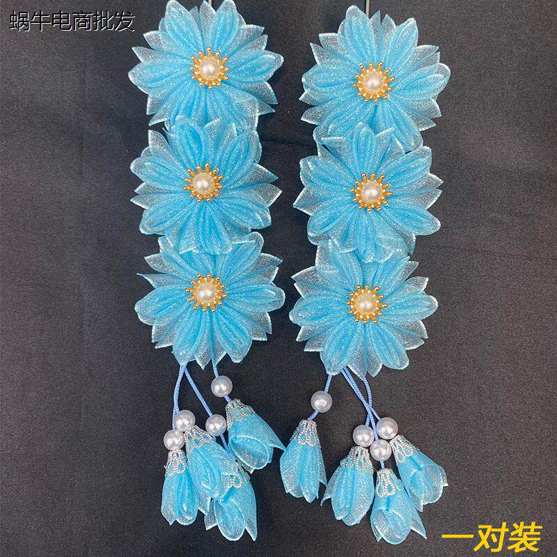 一对价新款戏曲鬓花边花
