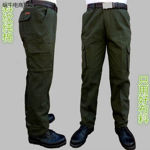 纯棉工作服男厚料宽松耐