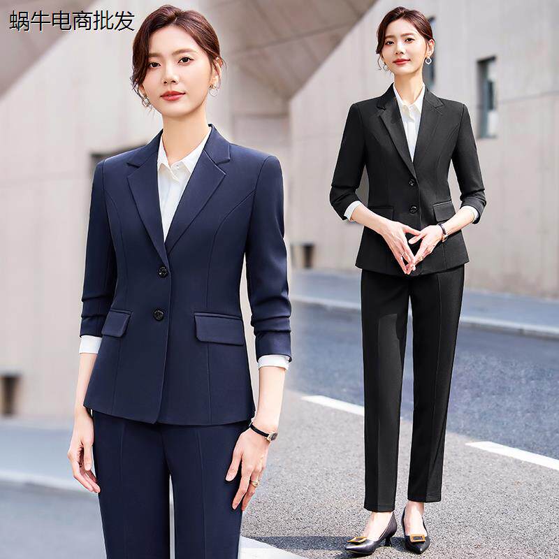 西装外套女秋冬新款工作服高级酒店职业装大学生女士西服套装