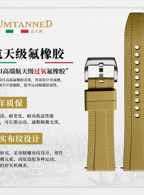 Umtanned厚实快拆氟橡胶表带男款适配欧米茄浪琴万国劳力士手表带