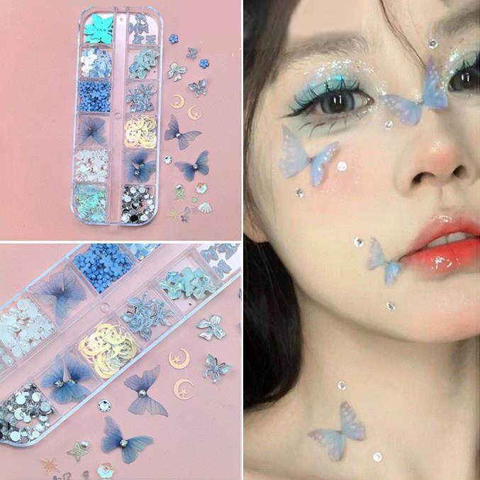 脸上贴的蝴蝶薄网纱布贴脸水钻新娘脸上妆容贴花化妆小蝴蝶照相馆,彩妆/香水/美妆工具,化妆/美容工具,淘宝优惠券,粉丝福利购,淘宝优惠卷
