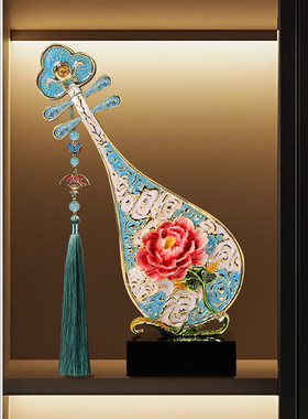 新中式摆件客厅高档小众装饰品玄关D酒柜珐琅彩工艺品乔迁新居礼