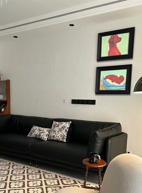 中古风沙发背景墙装饰画高级感黑色框G法式壁画客厅书房咖啡厅挂
